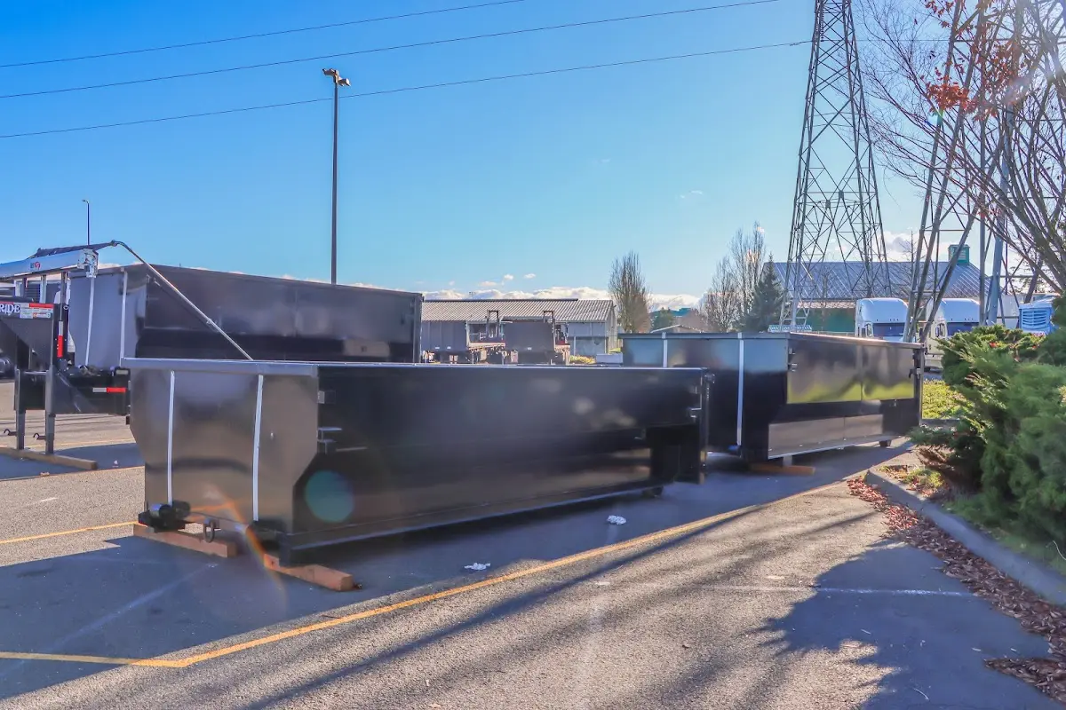 Roll-off dumpster ready for waste disposal at job site for Construction Dumpster Rental in Mattoon